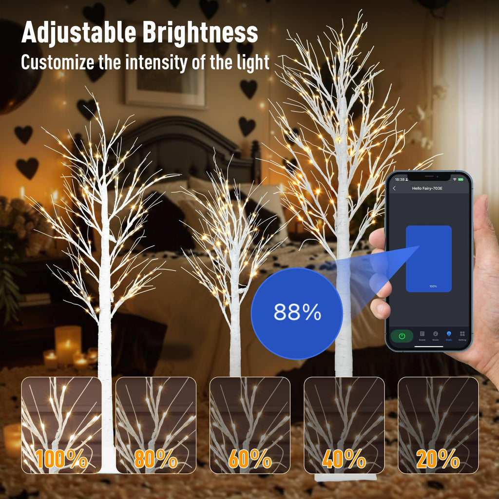 Lighted Birch Trees 4FT 5FT 6FT B3982