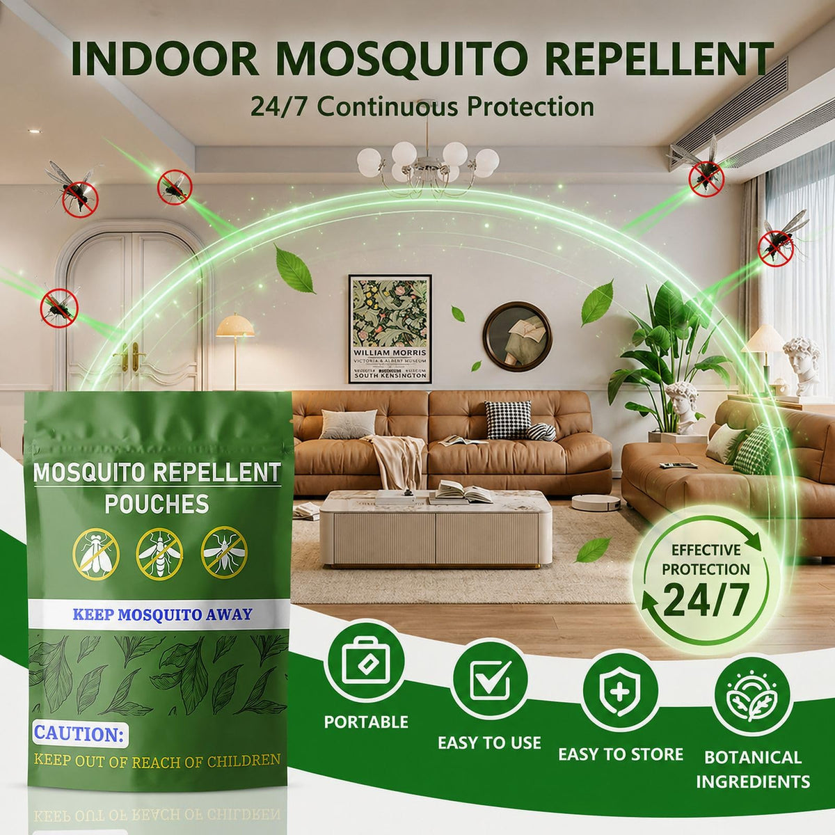 Natural Mosquito Repellent 10 Pouch Z9004