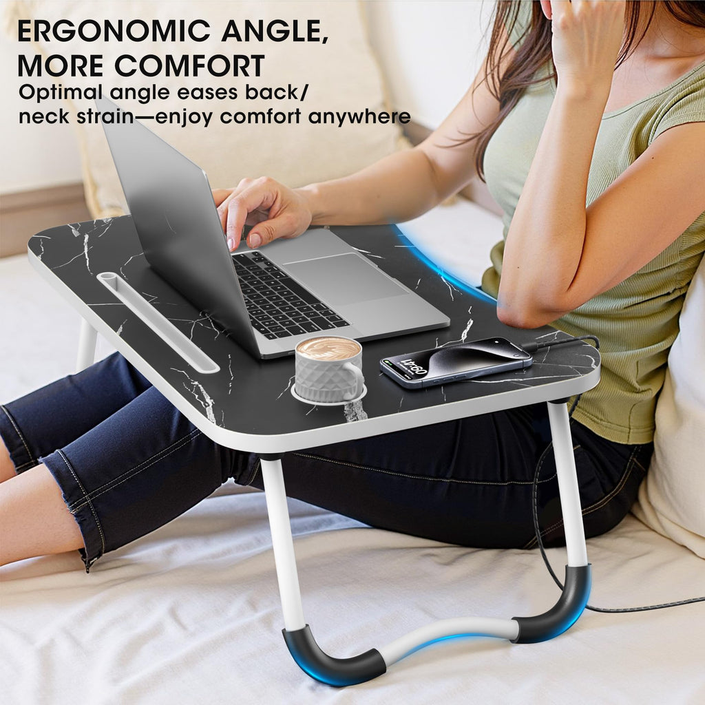 Folding Wood Lap Desk with Cup Holder P531010