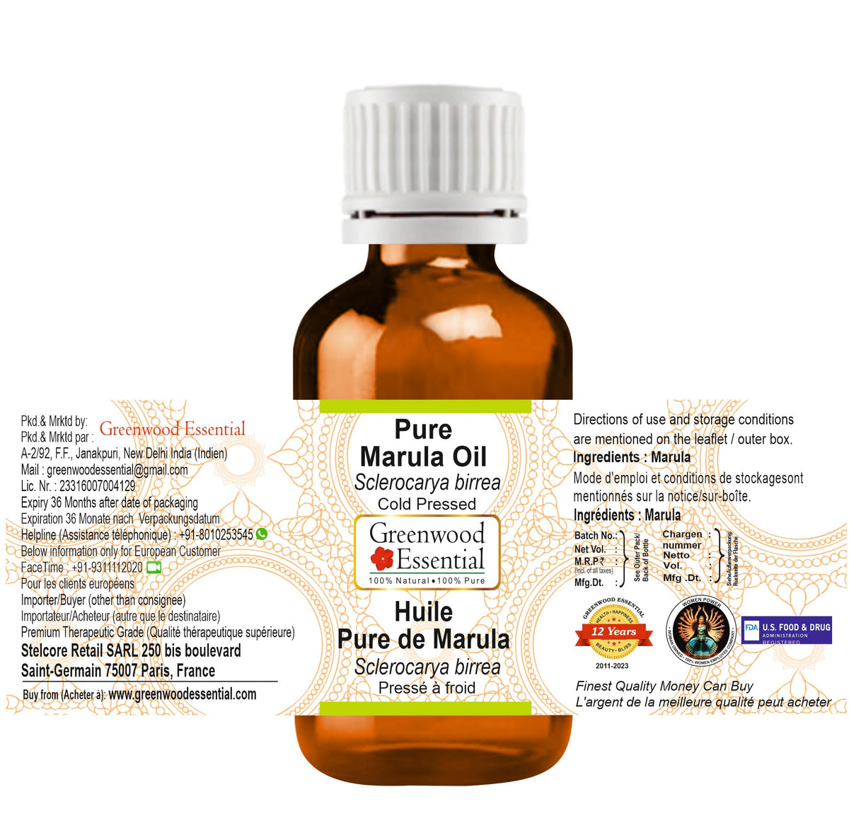 Pure Marula Oil Cold Pressed 30ml J701