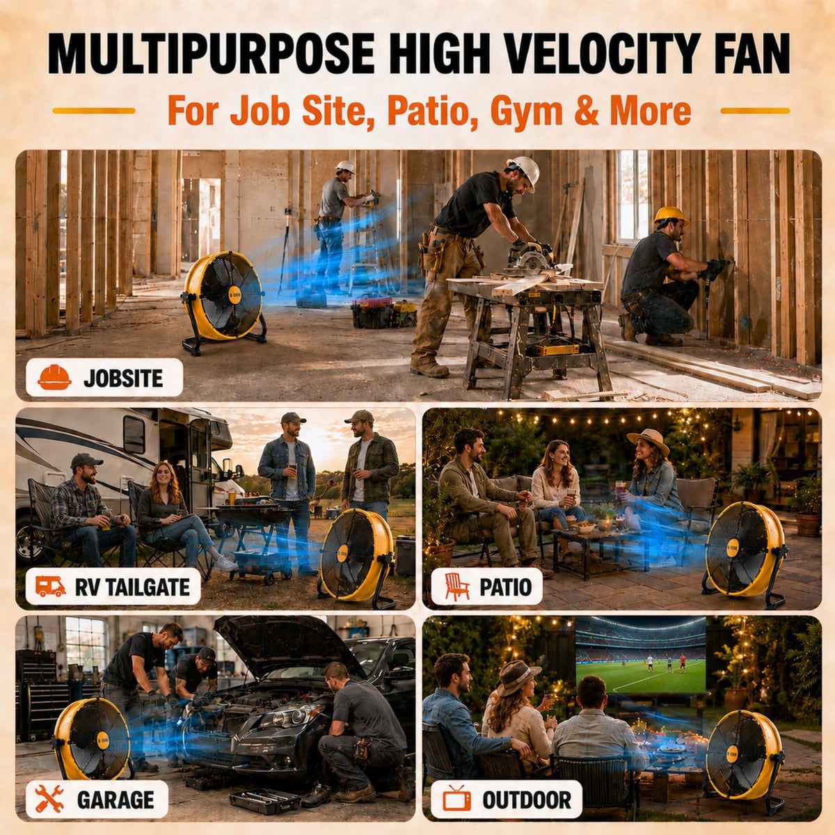 16" Cordless Battery Powered Fan K13791