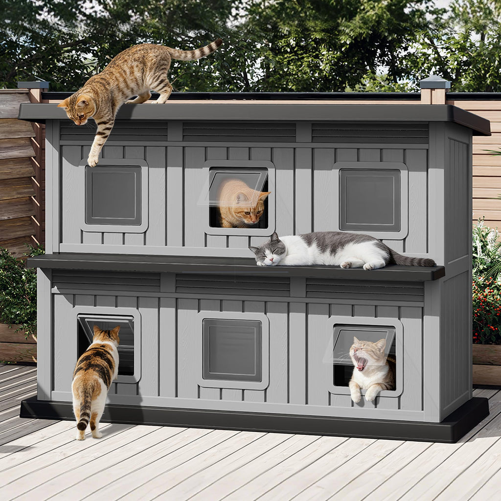 Weatherproof Insulated Outdoor Cat House H31220