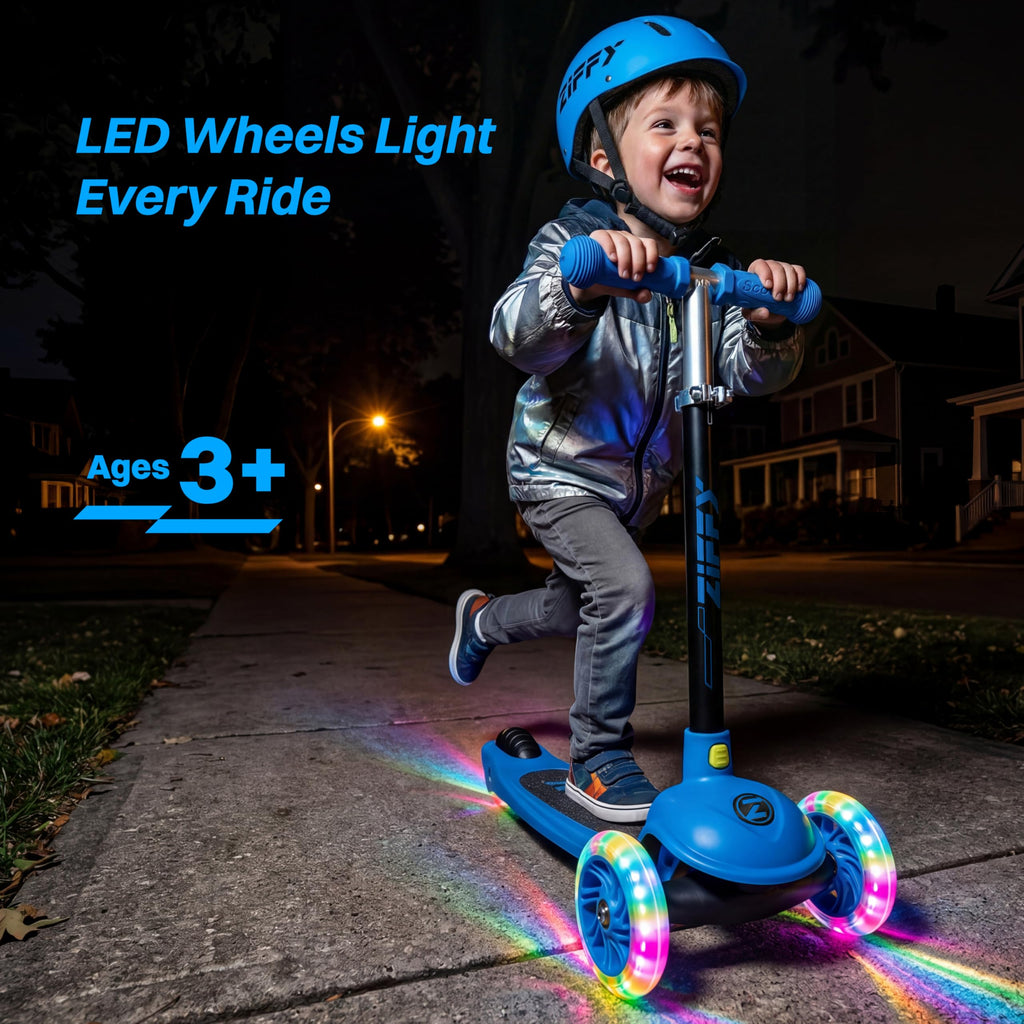Multicolor 3 Wheel Scooter with LED Light-Up Wheels T48561