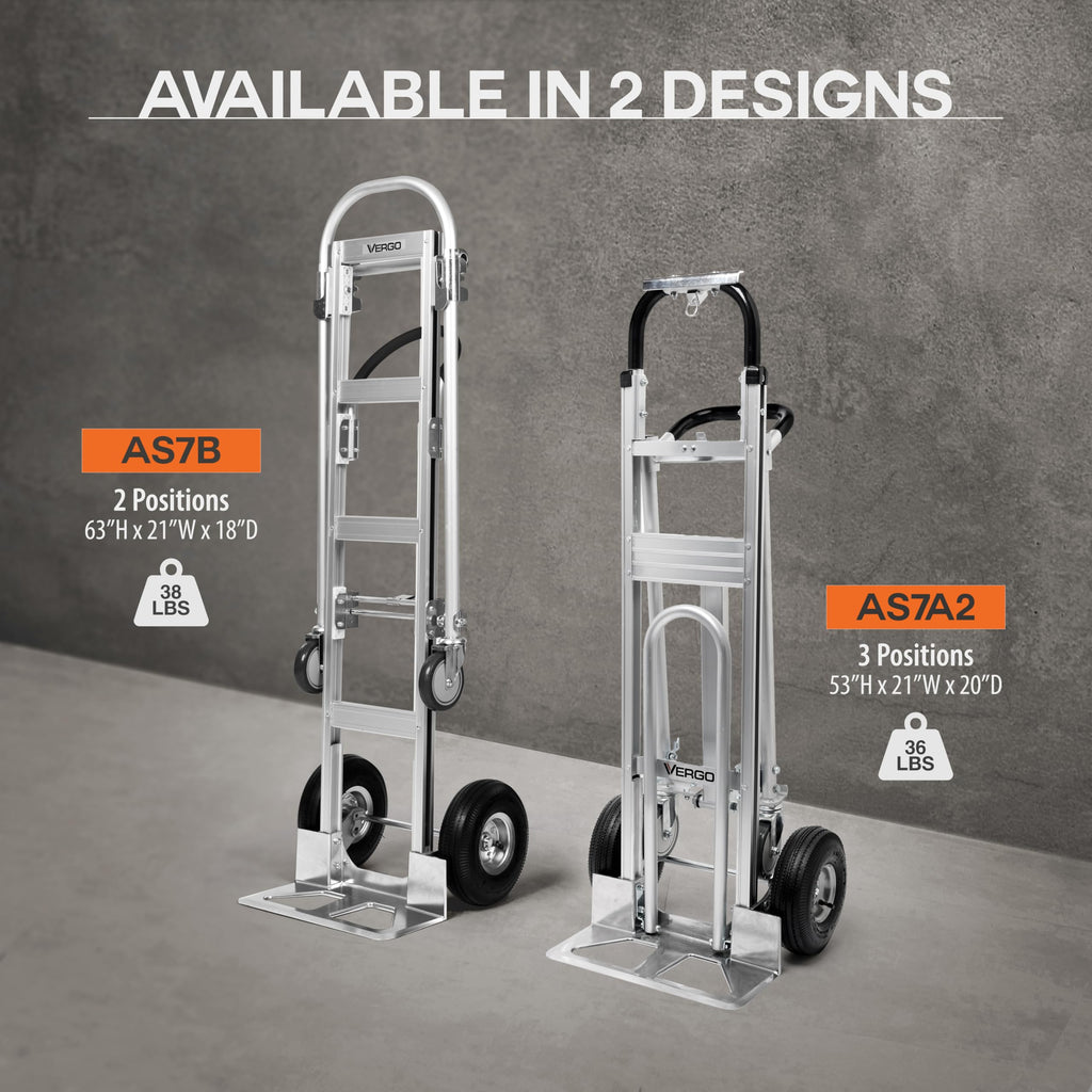 Heavy Duty Aluminum 2 in 1 Convertible Hand Truck 800 lb Capacity V59577