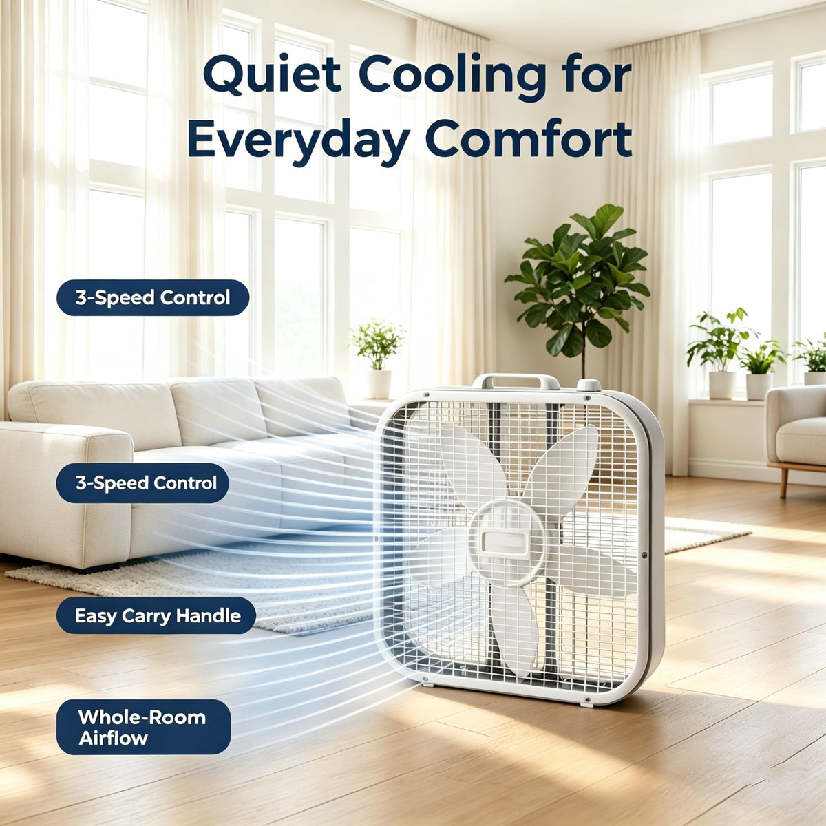 20 Inch 3 Speed Weather Resistant Box Fan J146645