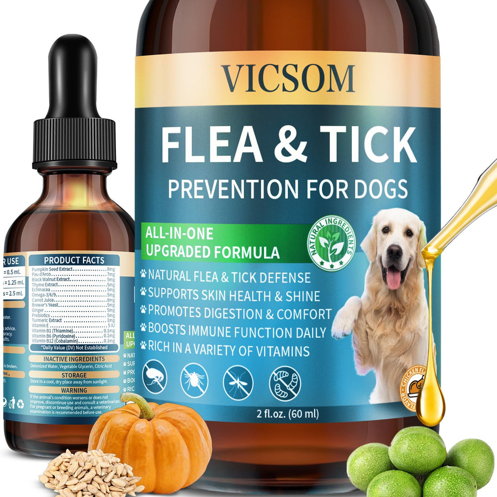 Natural Flea and Tick Prevention for Dogs, 60ml G4736