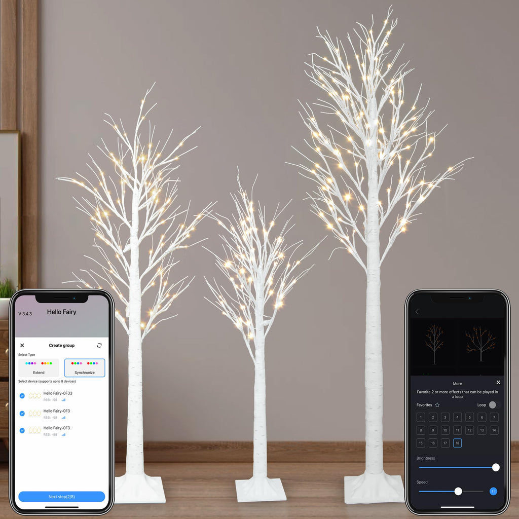 Lighted Birch Trees 4FT 5FT 6FT B3982