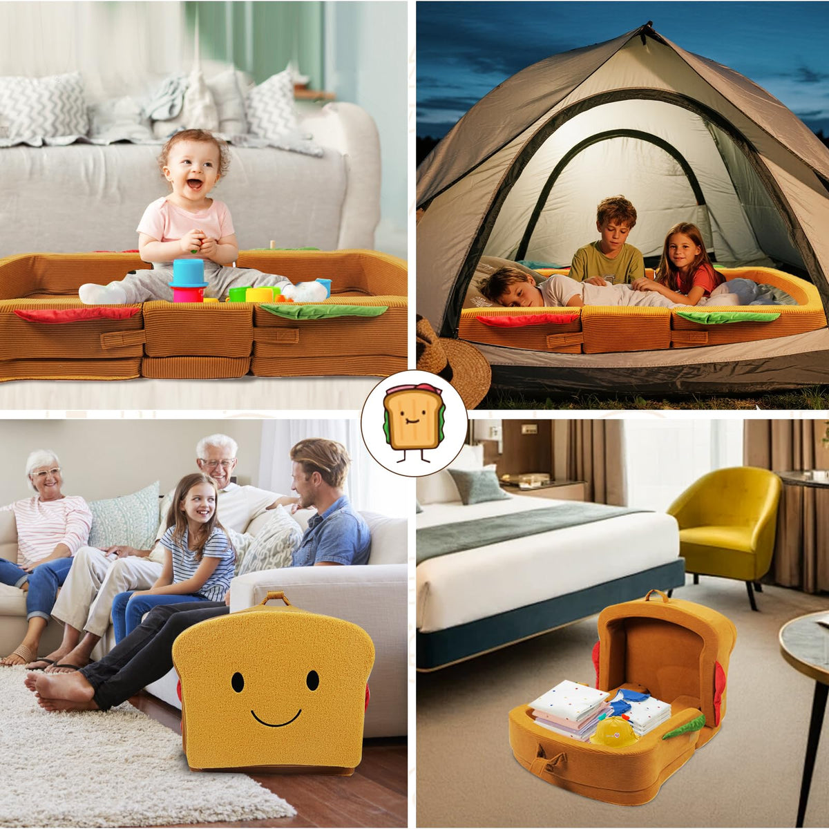 Portable Foldable Soft Foam Toddler Travel Bed with Safety Rail N111230