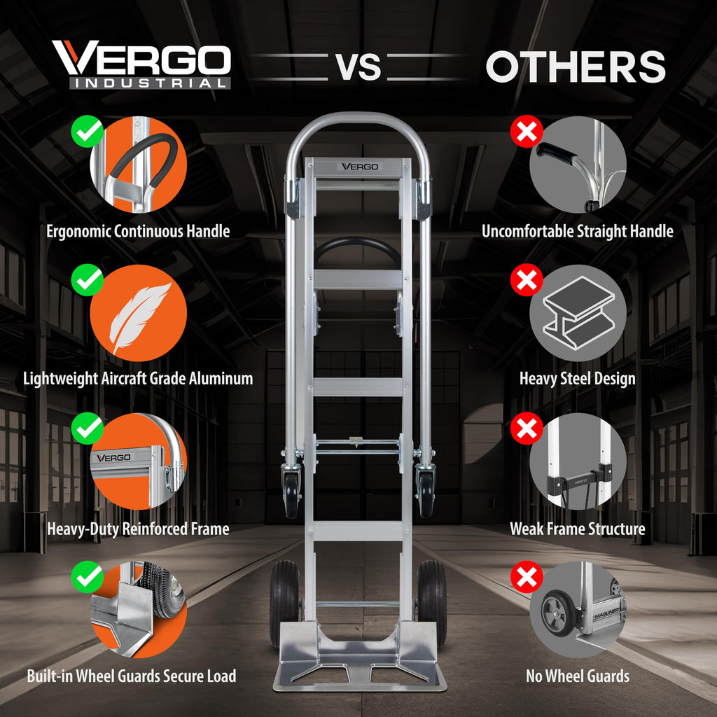 Heavy Duty Aluminum 2 in 1 Convertible Hand Truck 800 lb Capacity V59577