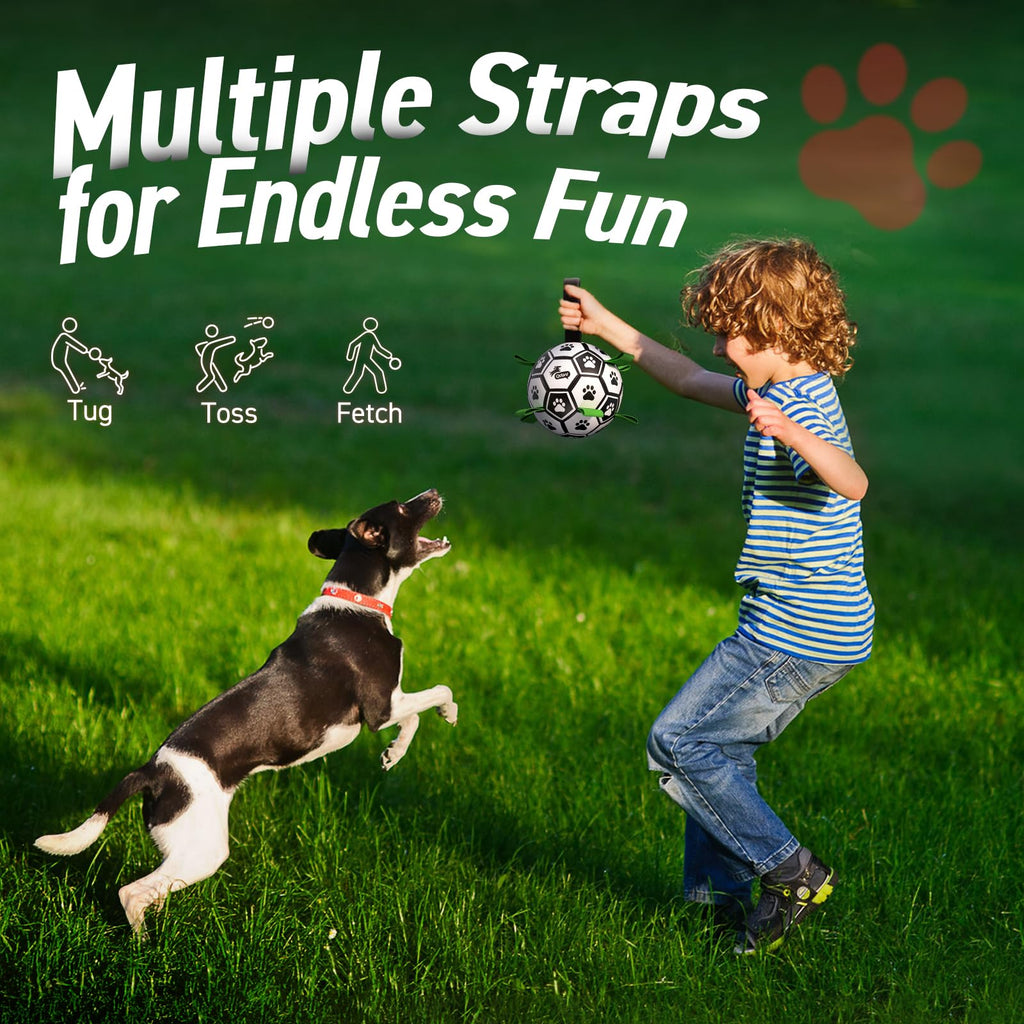 6 Inch Dog Soccer Ball with Straps N55784