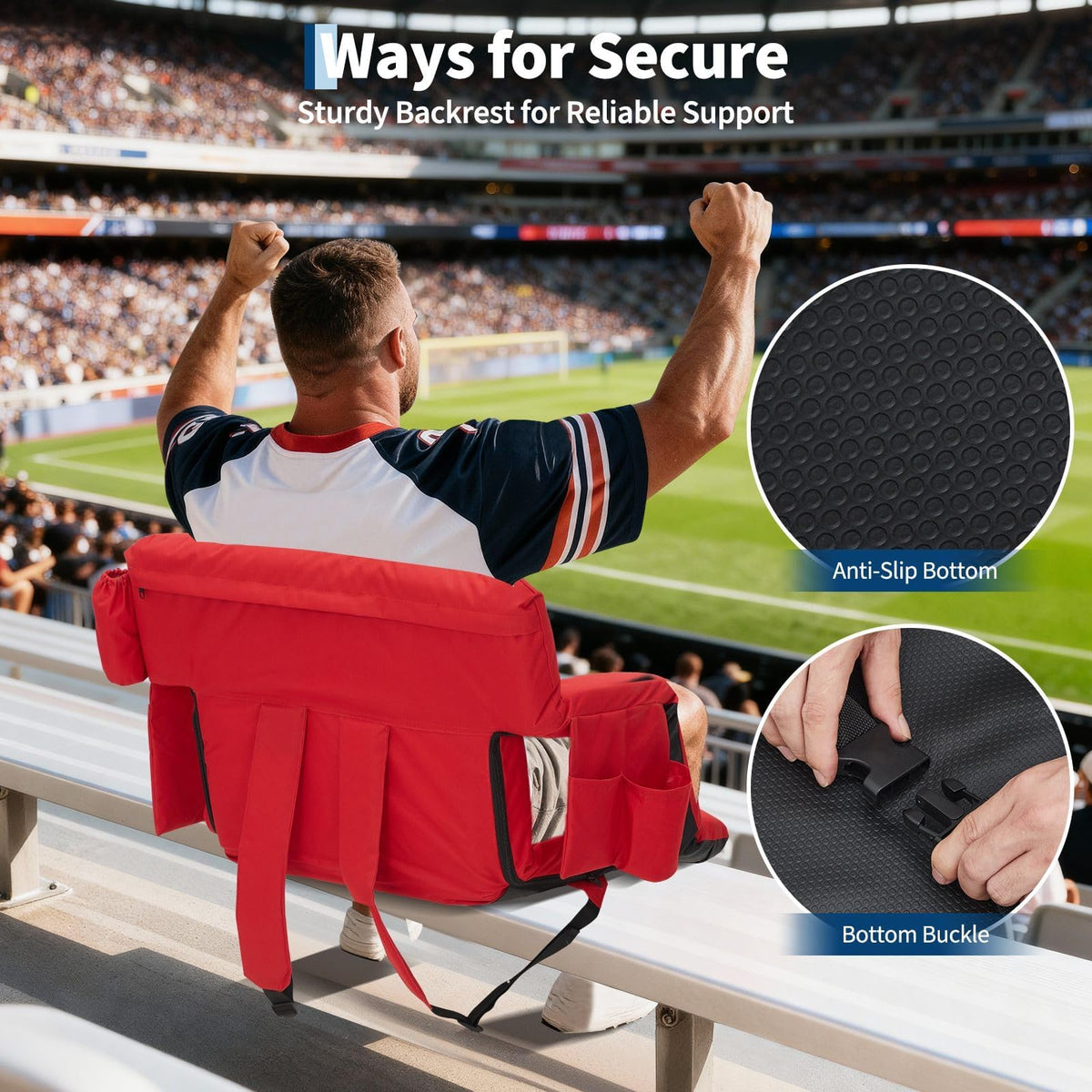 2 PCS Portable Folding Stadium Bleacher Chair O84024