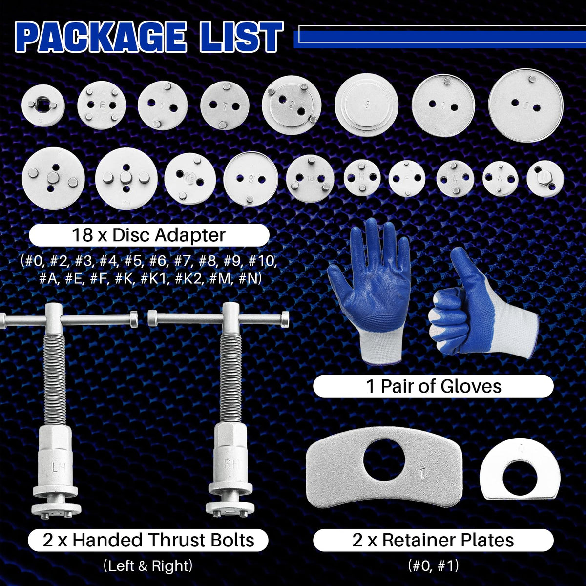 24pcs Heavy Duty Disc Brake Caliper Tool Set & 23PCS Aluminum Alloy Cup Type Oil Filter Cap Wrench Socket Removal Tool Set T70171