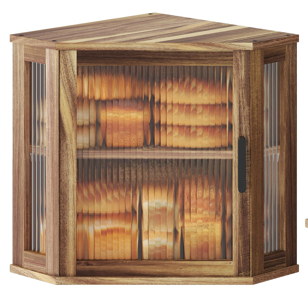 Acacia Wood Corner Bread Box R35072
