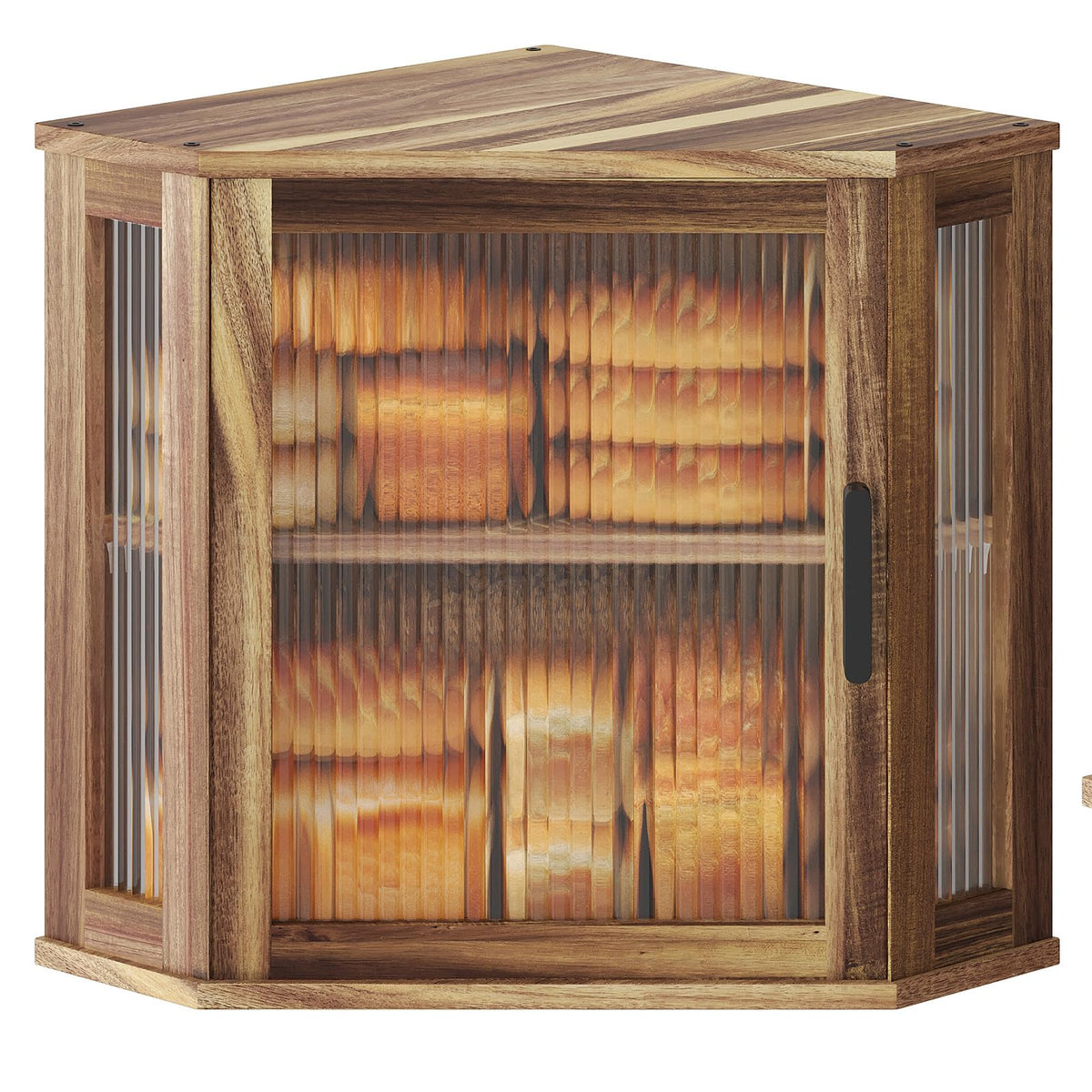 Acacia Wood Corner Bread Box R35072