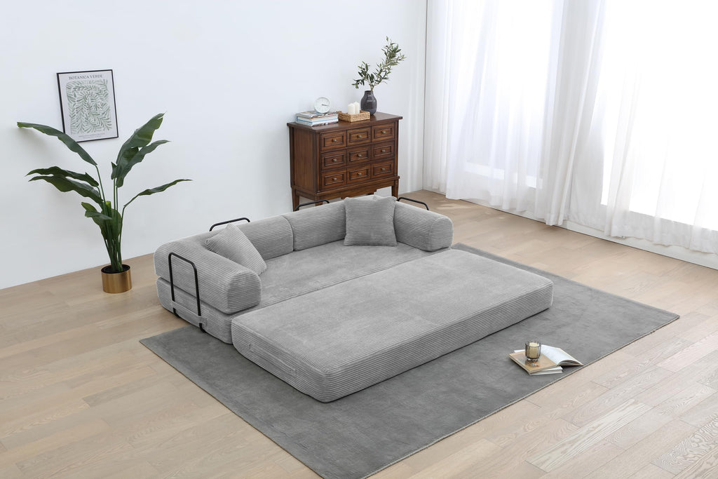 Light Gray Convertible Sleeper Sofa C812