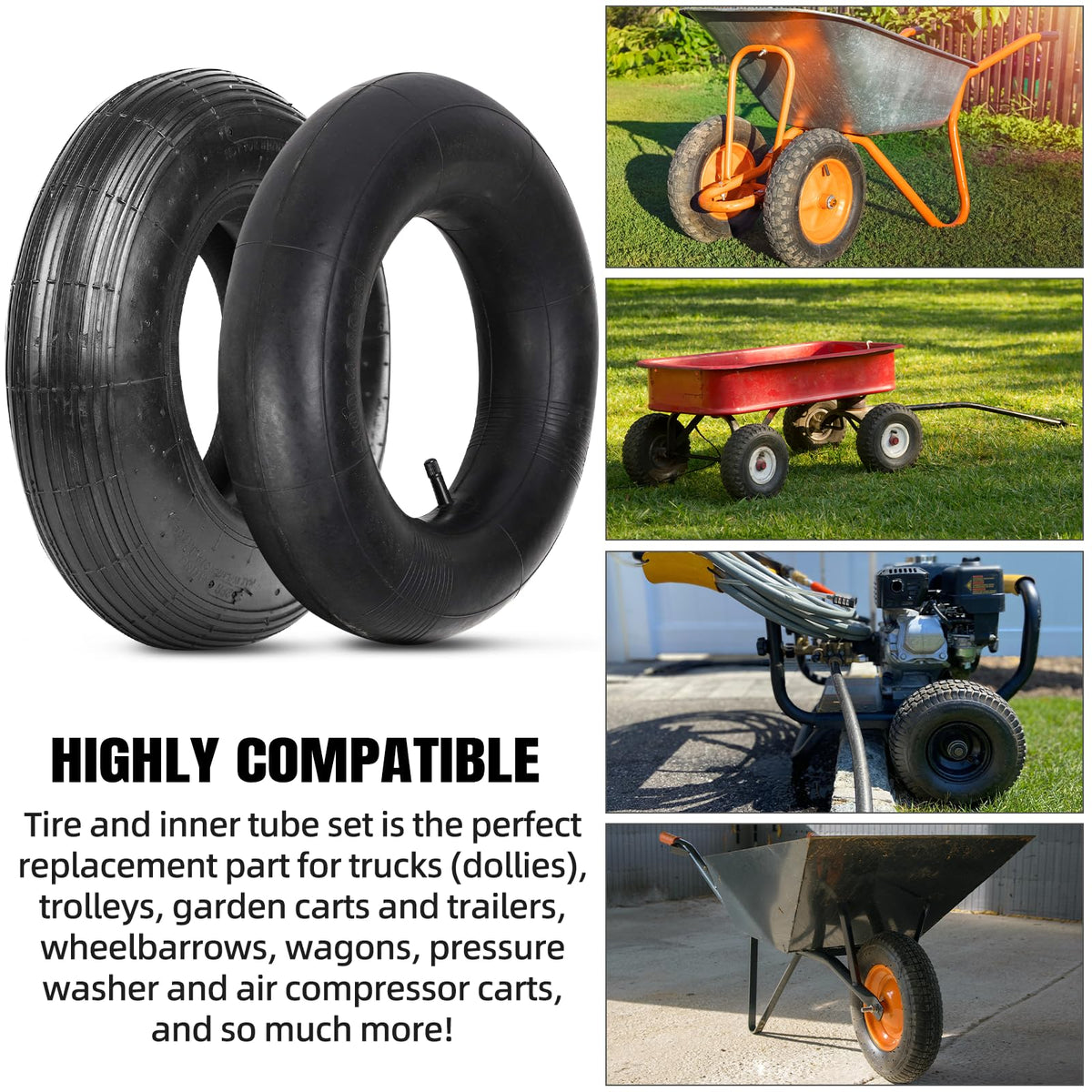4.80/4.00-8" Tire and Inner Tube Set K28859
