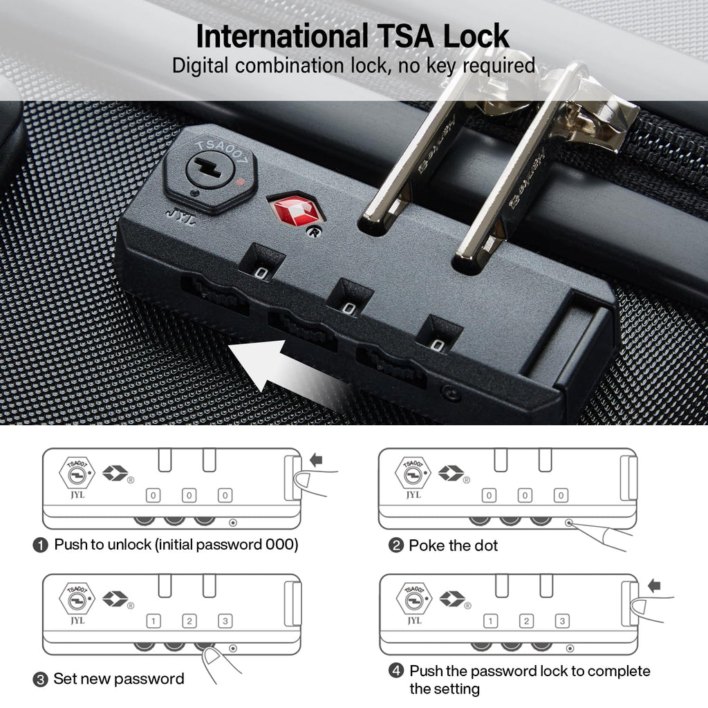16 Inch Underseat Hard Shell Carry On Luggage with TSA Lock O618