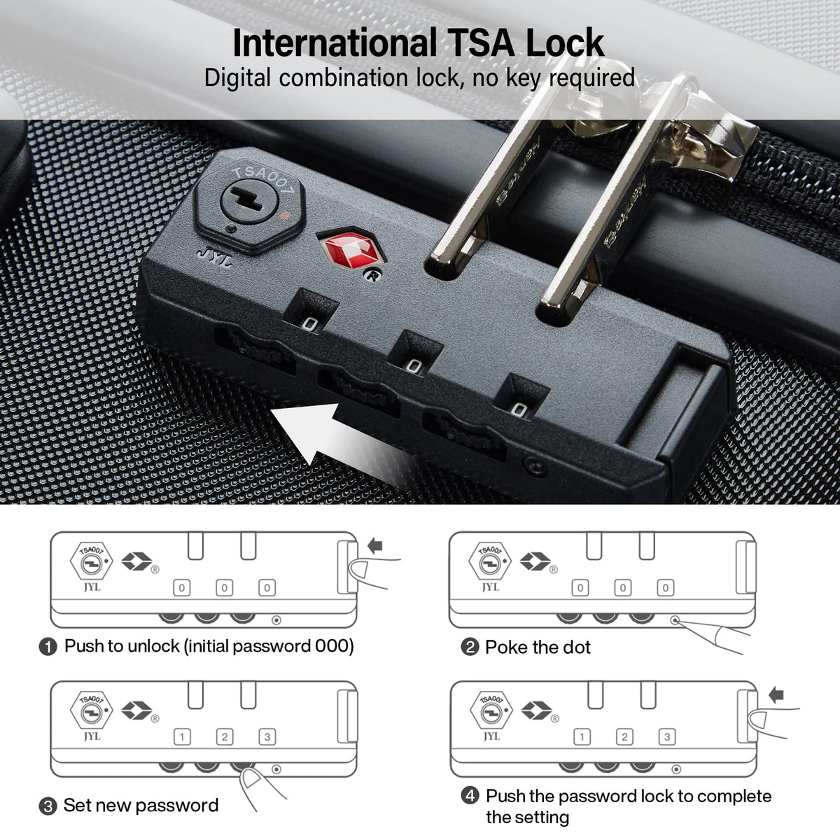16 Inch Underseat Hard Shell Carry On Luggage with TSA Lock O618