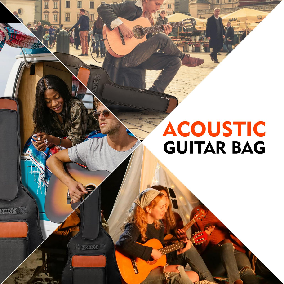 Acoustic Guitar Bag with 0.5-inch Padding (Black) I66443