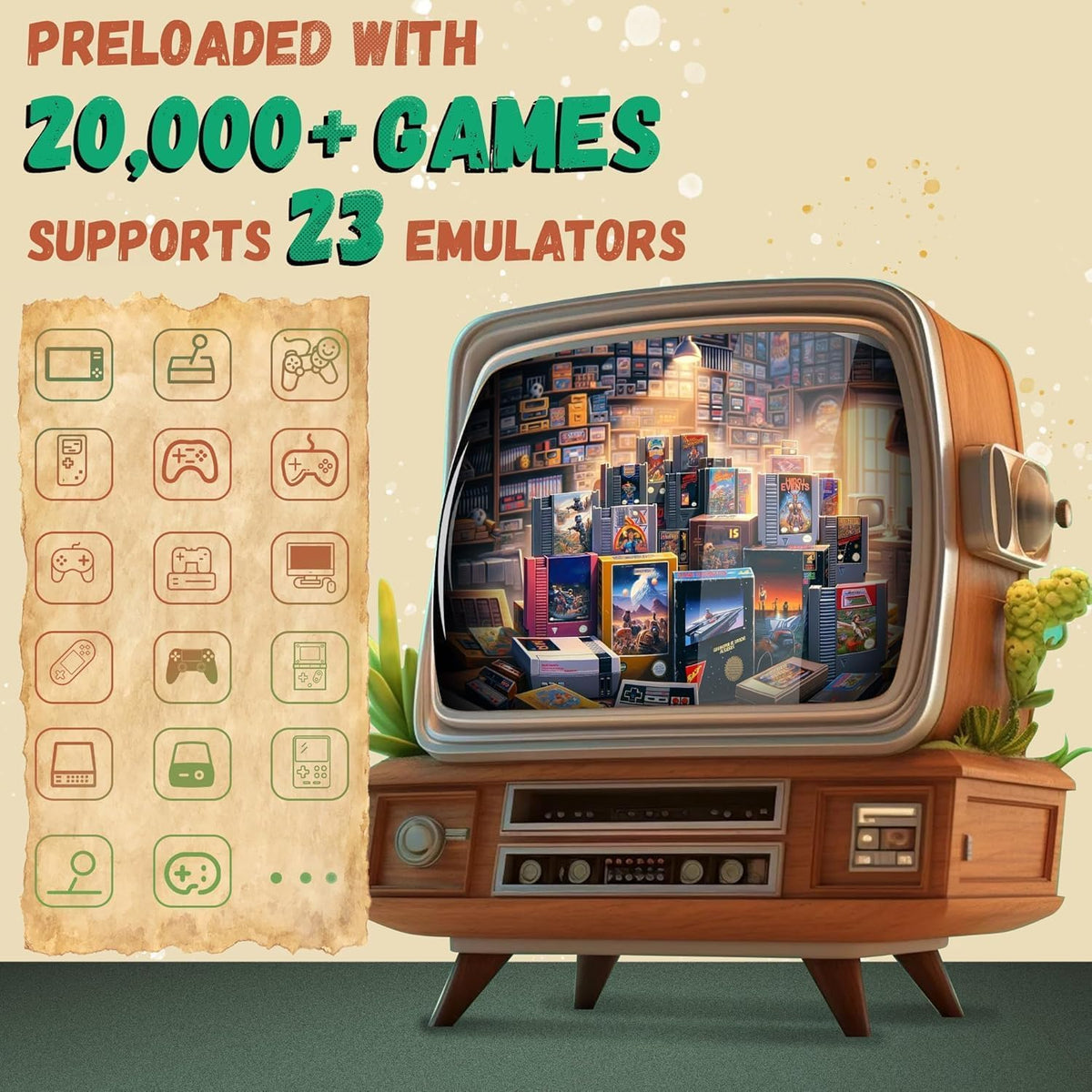 Wireless Retro Game Console with 20,000+ Games and 4k Hdmi Output S415006