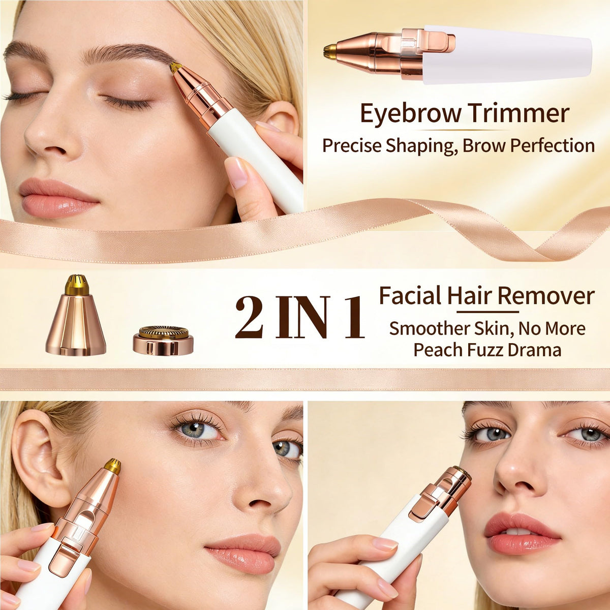 2-in-1 Electric Facial Hair Removal for Women G873078