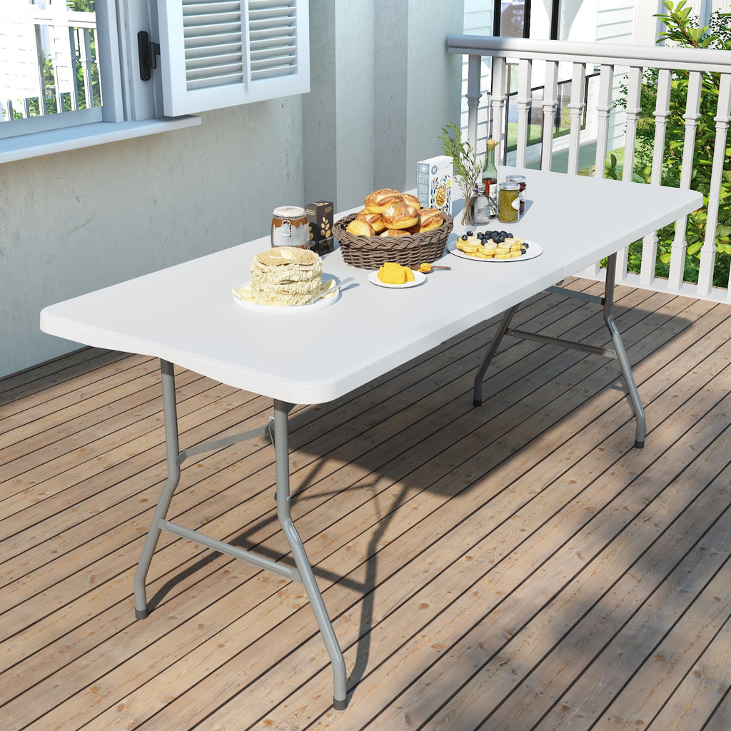 6FT White Folding Table E407