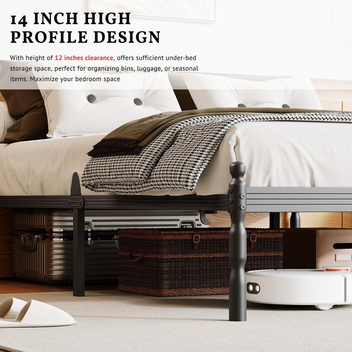 Twin Size 14 Inches Heavy Duty Platform Bed Frame X915