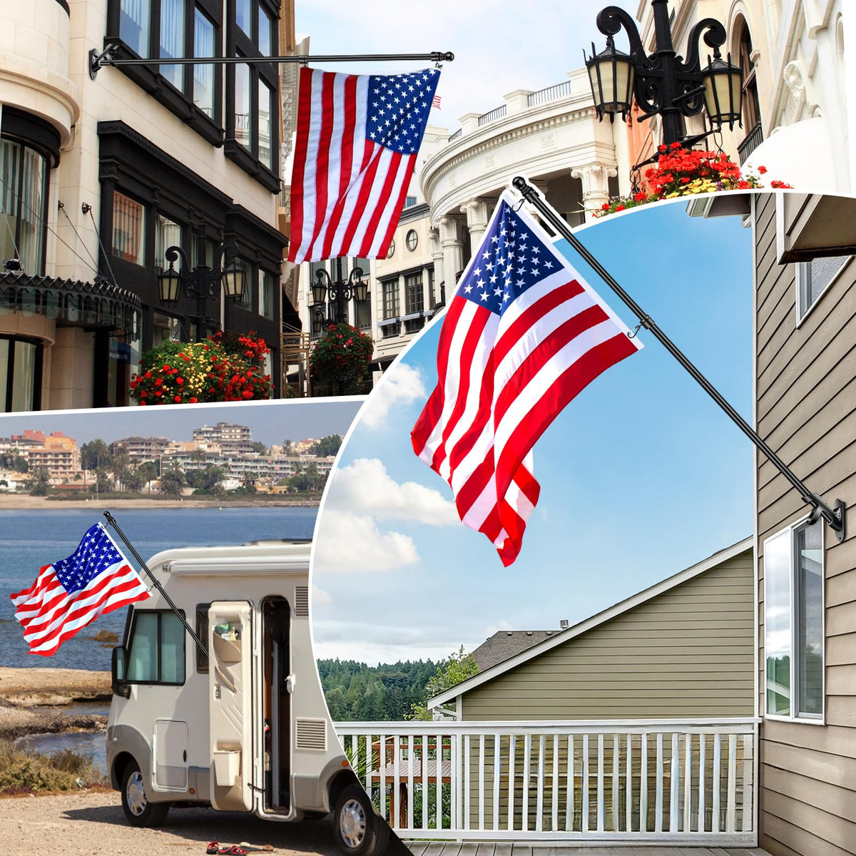 5 FT Stainless Steel Flag Pole Kit with Holder Bracket T1720