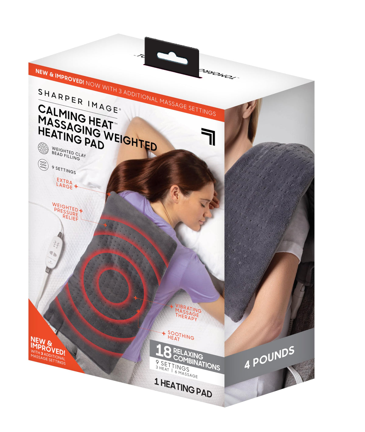 Weighted Heating Pad with 3 Heat 6 Massage Settings K51160