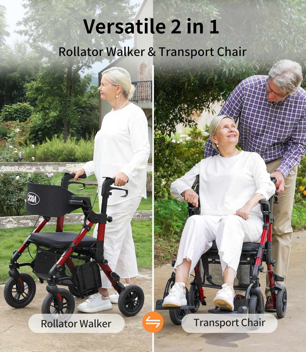 2 in 1 Walker Wheelchair Combo J50933