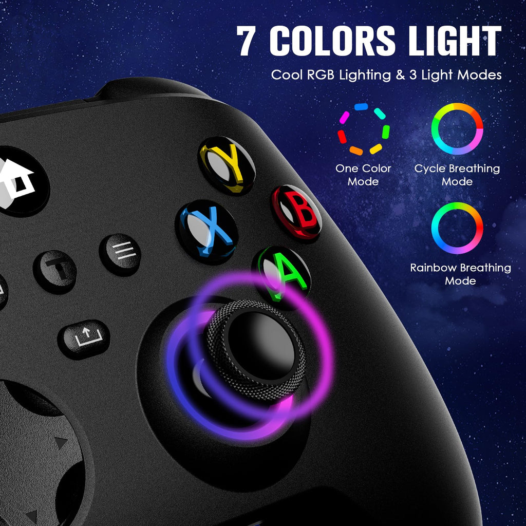 Wireless Controller with Hall Effect Joysticks, RGB Light, Dual Vibration, TURBO R815503