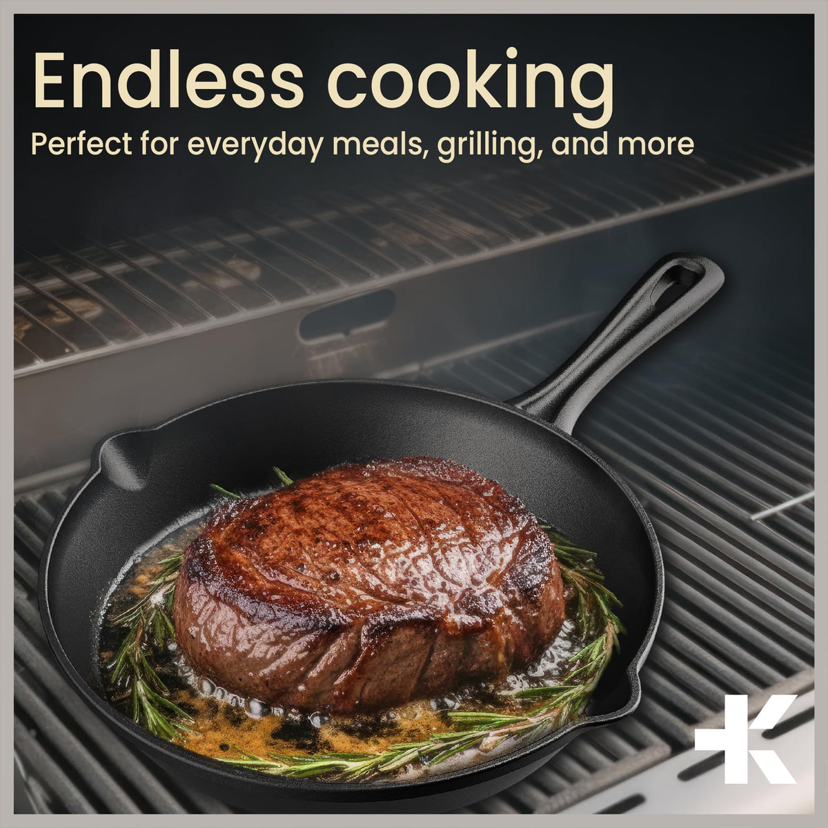 10" Pre Seasoned Cast Iron Skillet with Glass Lid F2478