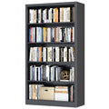 5 Tier Black Metal Bookcase with Adjustable Shelves X631884