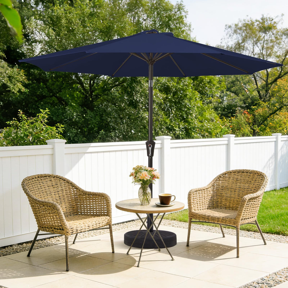 9ft Patio Umbrella with Push Button Tilt and Crank D500