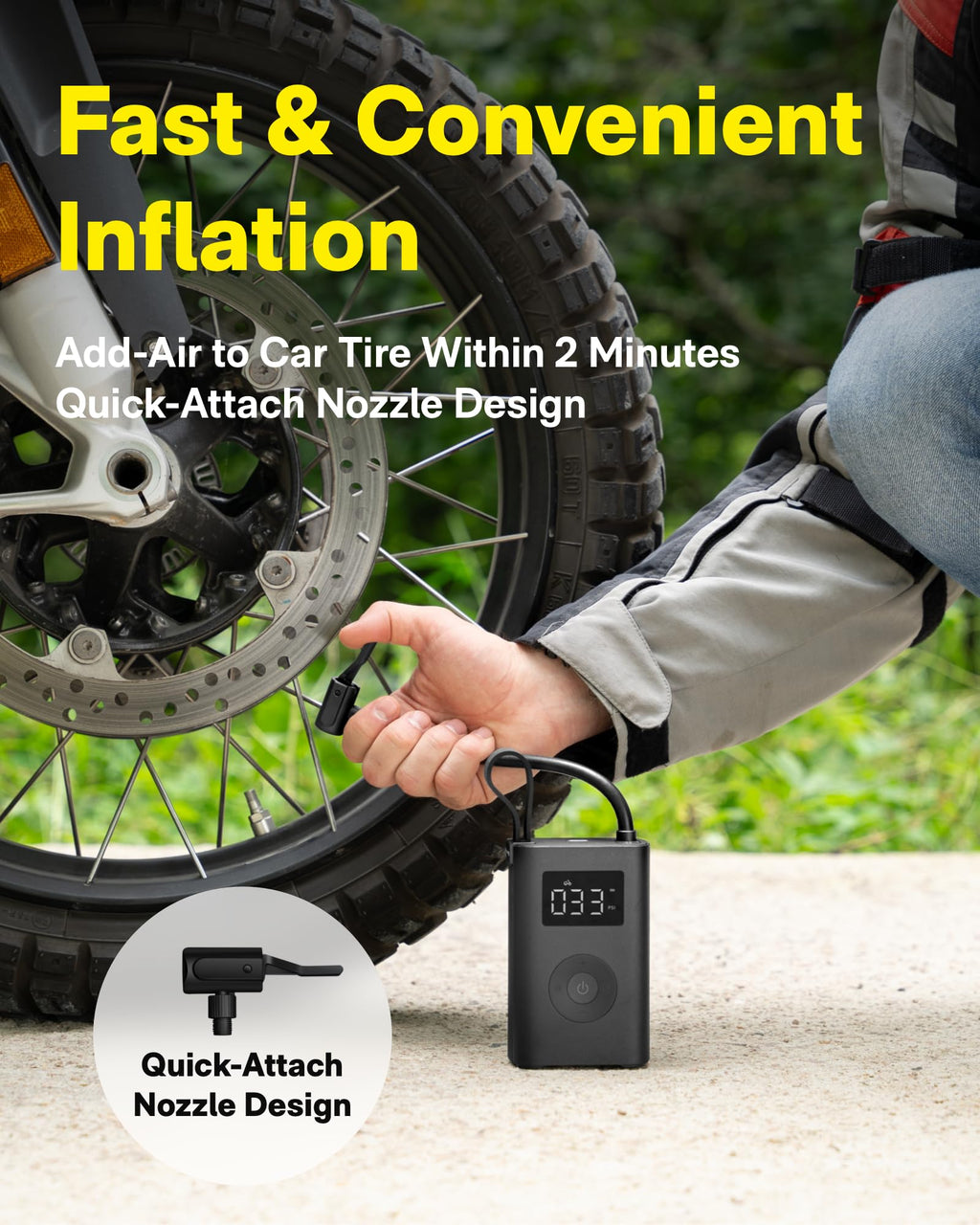 Portable Air Compressor with Digital Pressure Gauge 150PSI A213