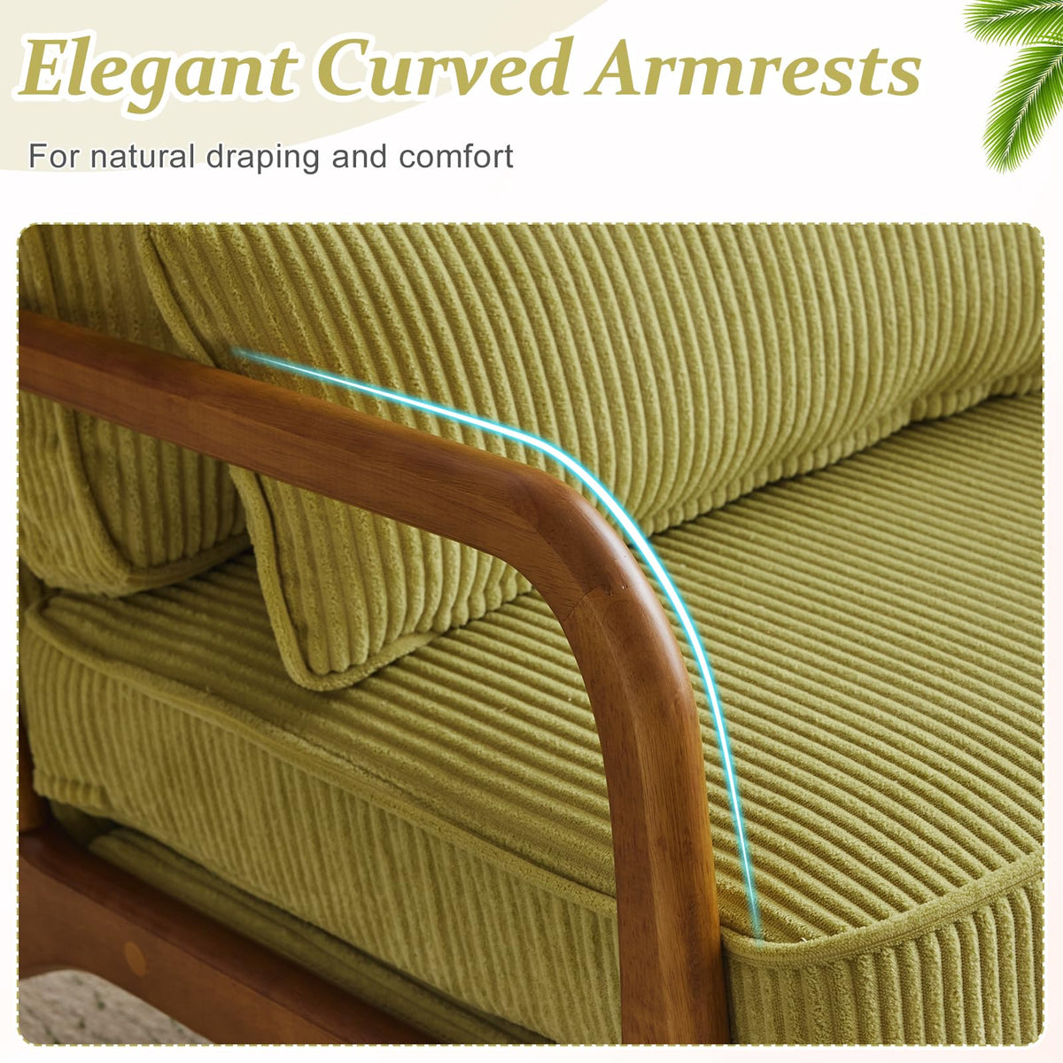 Green Corduroy Accent Chairs Set of 2 E125