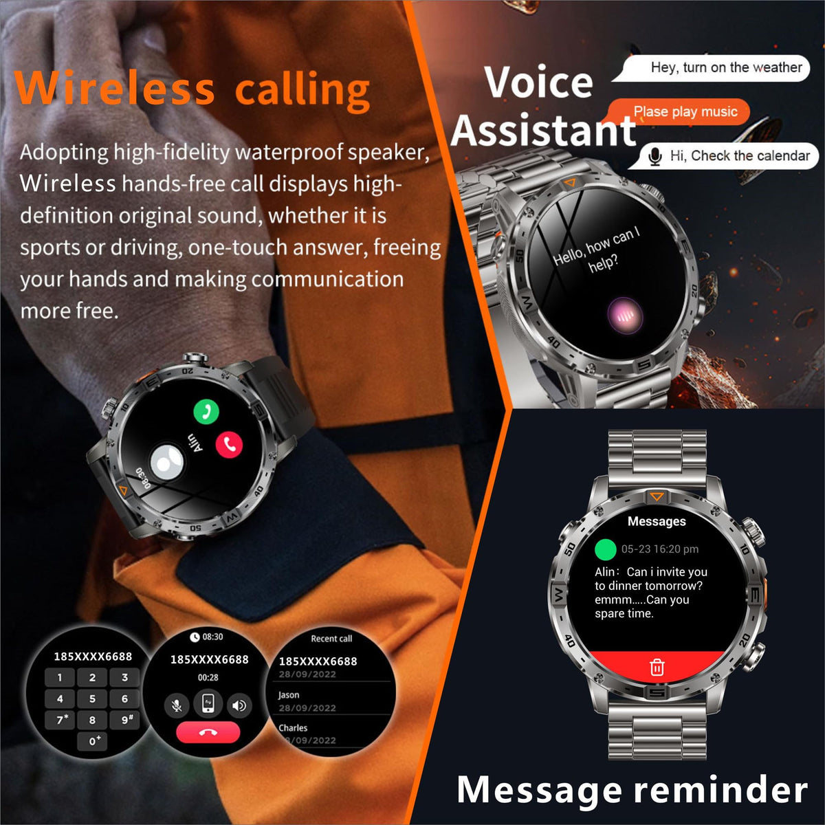 1.7" HD Touchscreen IP68 Waterproof Smart Watch C241