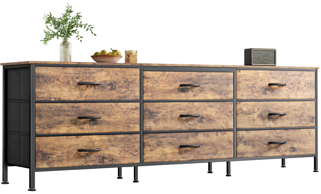63 Inch 9 Fabric Drawer Dresser D461