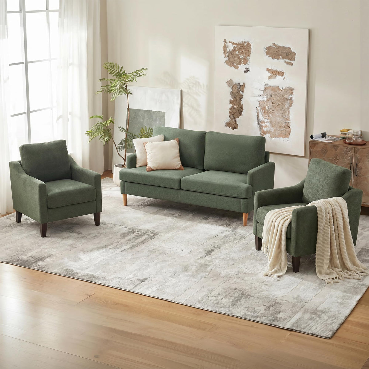 Accent Chairs Set of 2 Green N4999