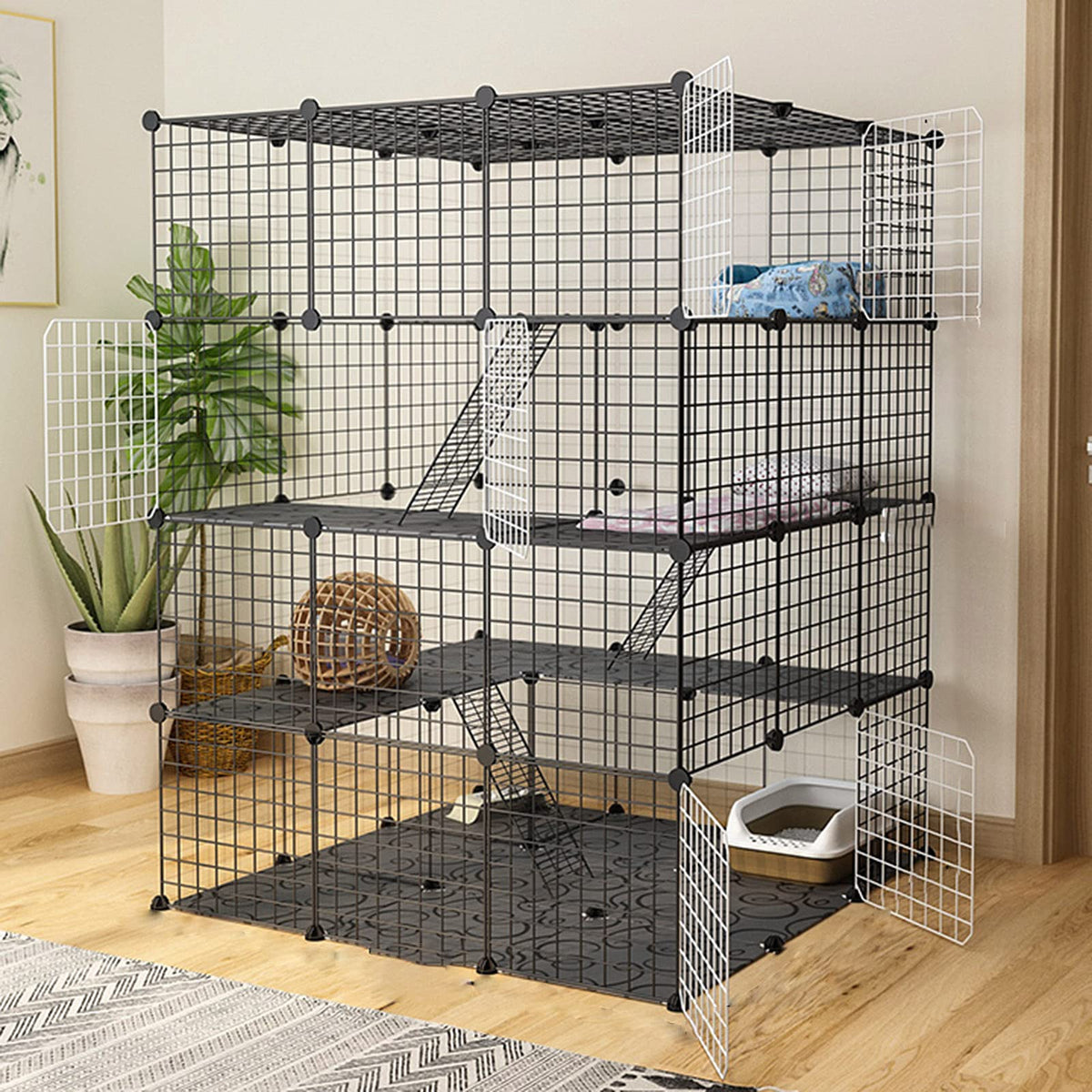 Metal Wire Small Animal Cage 111 * 111 * 146cm O183