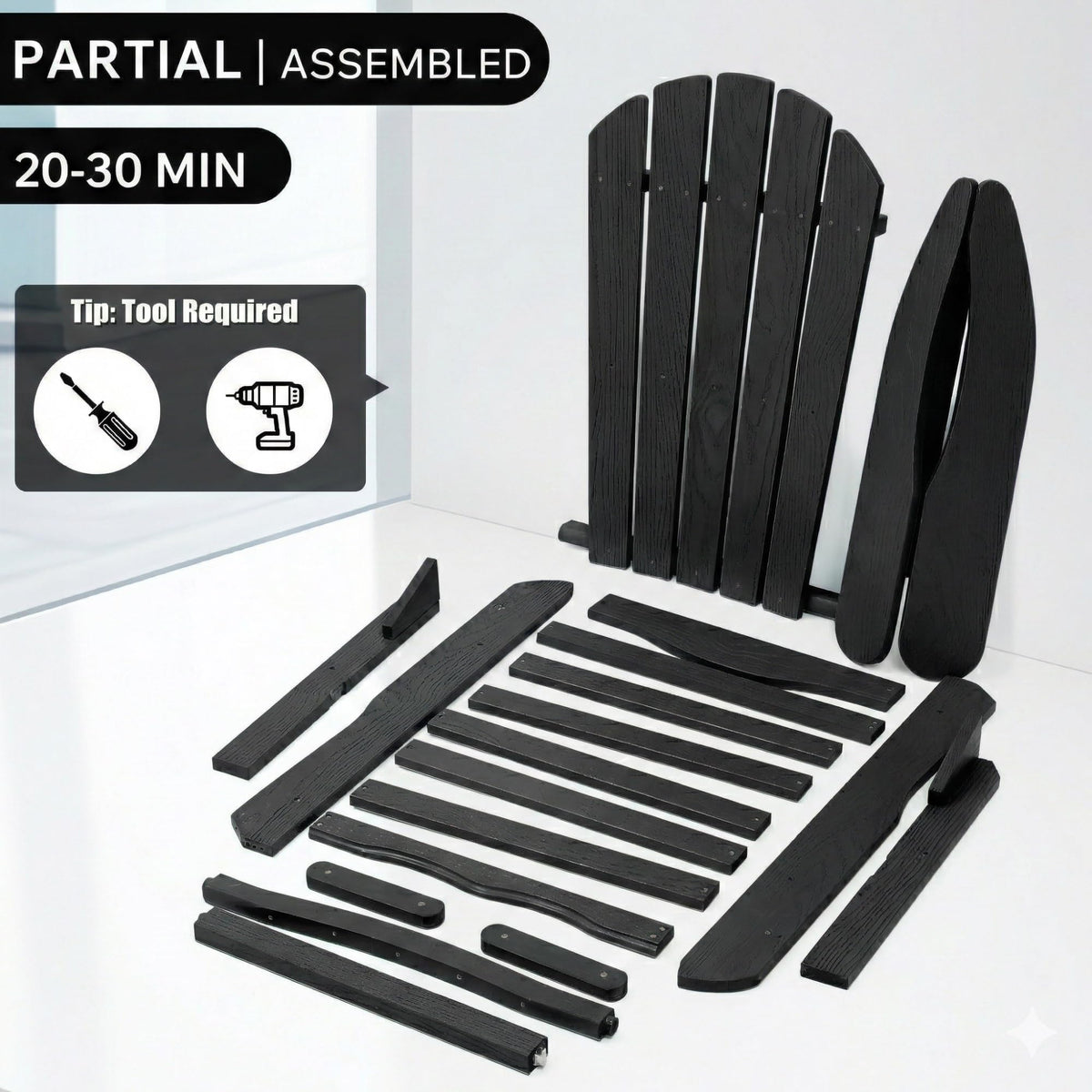 Folding Solid Cedar Wood Adirondack Chair G682