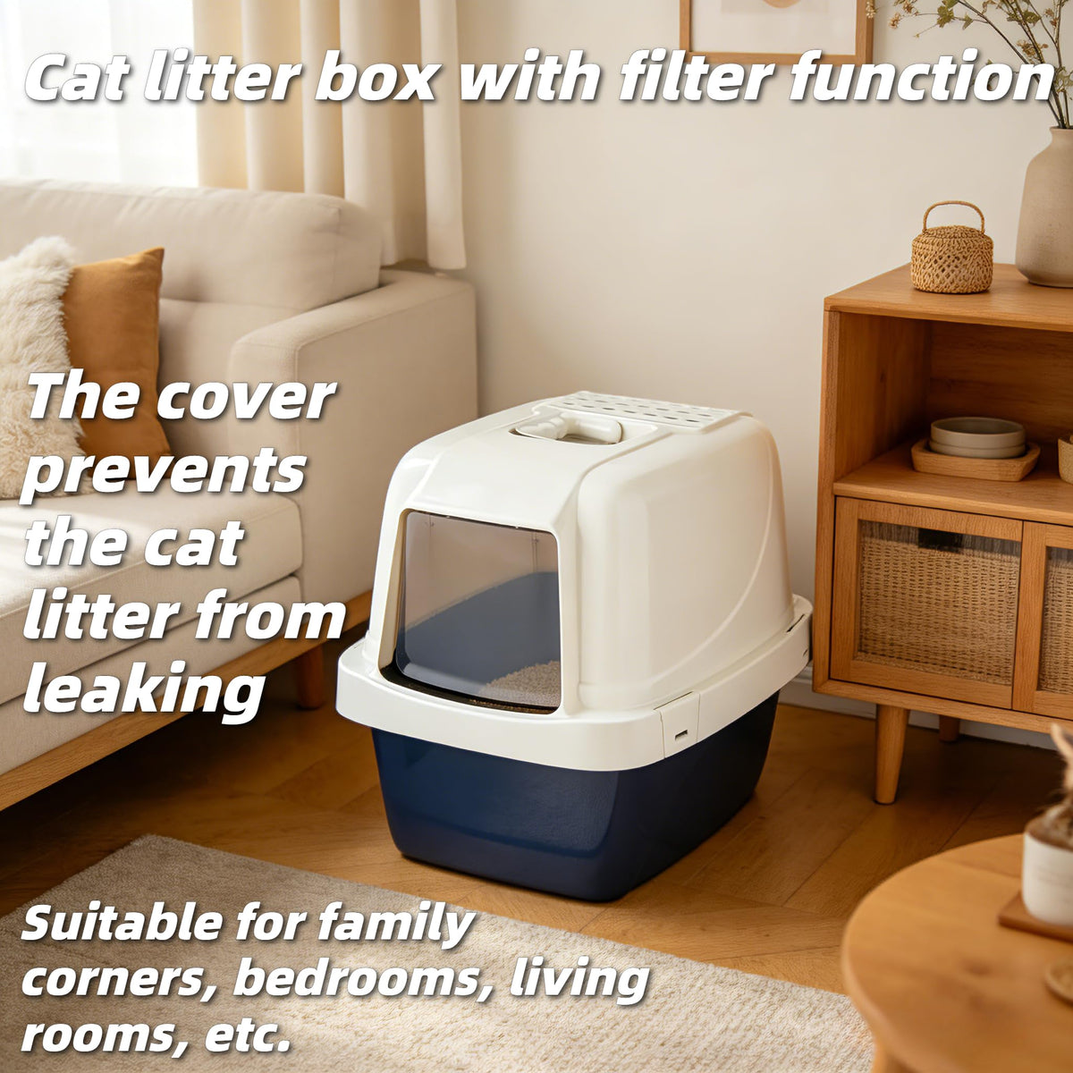 Extra-Large Enclosed Hooded Cat Litter Box Q82915