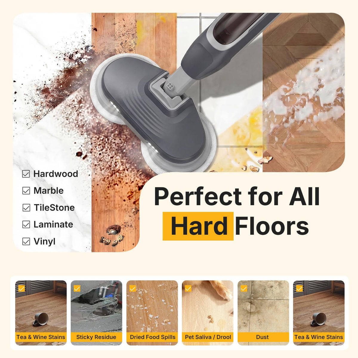 Dual Rotating Scrub & Steam Mop I880132