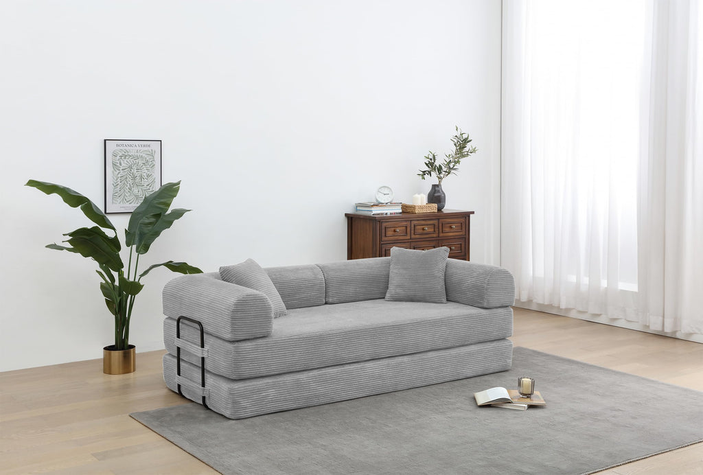 Light Gray Convertible Sleeper Sofa C812