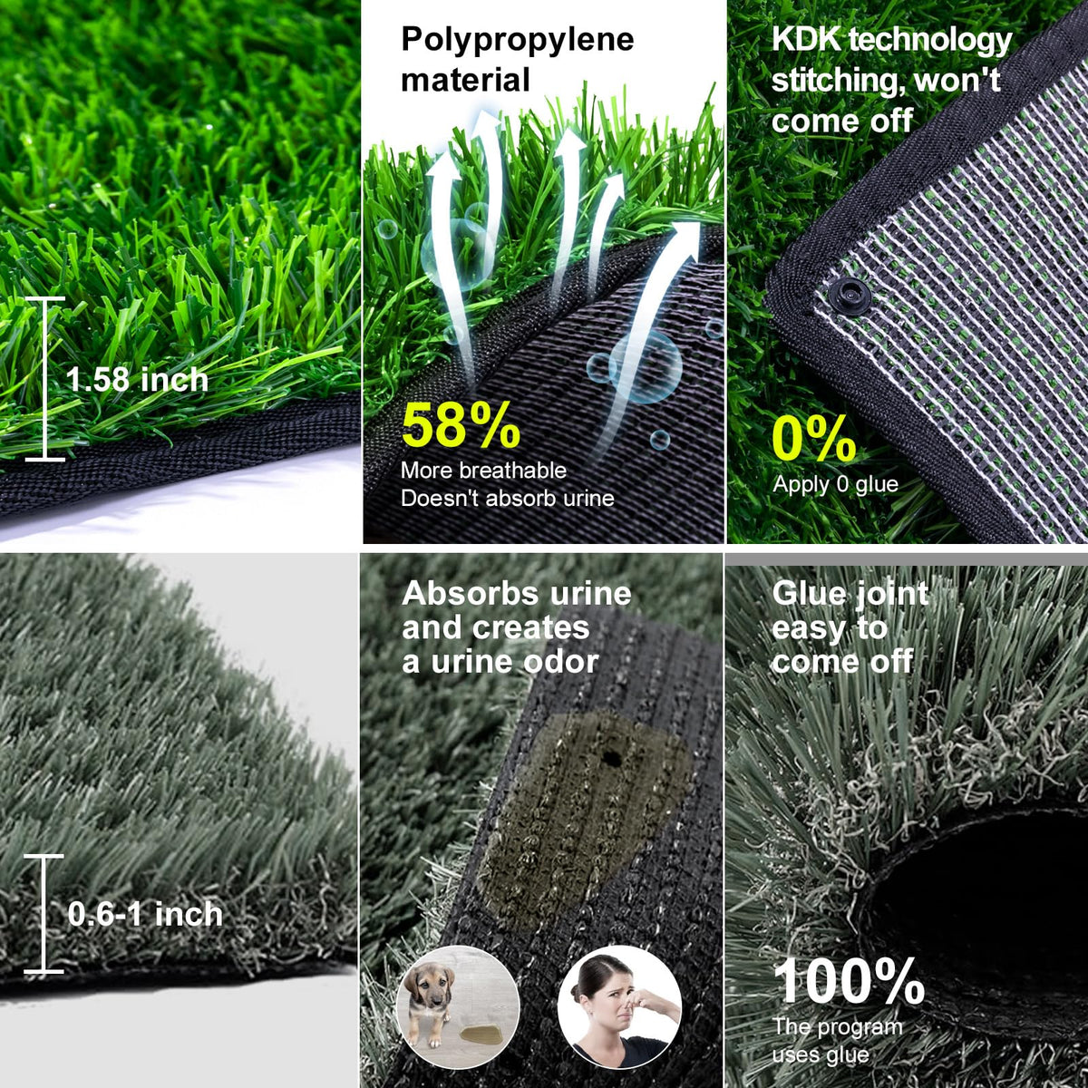 32" x 24" Washable Reusable Artificial Grass Pee Pads D56238