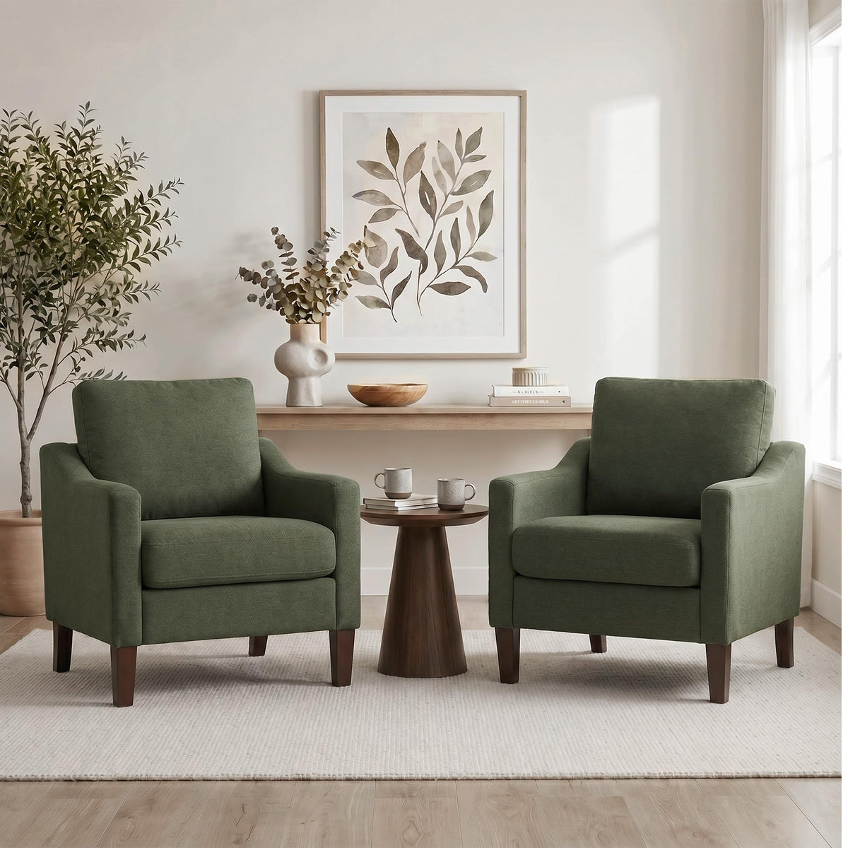 Accent Chairs Set of 2 Green N4999