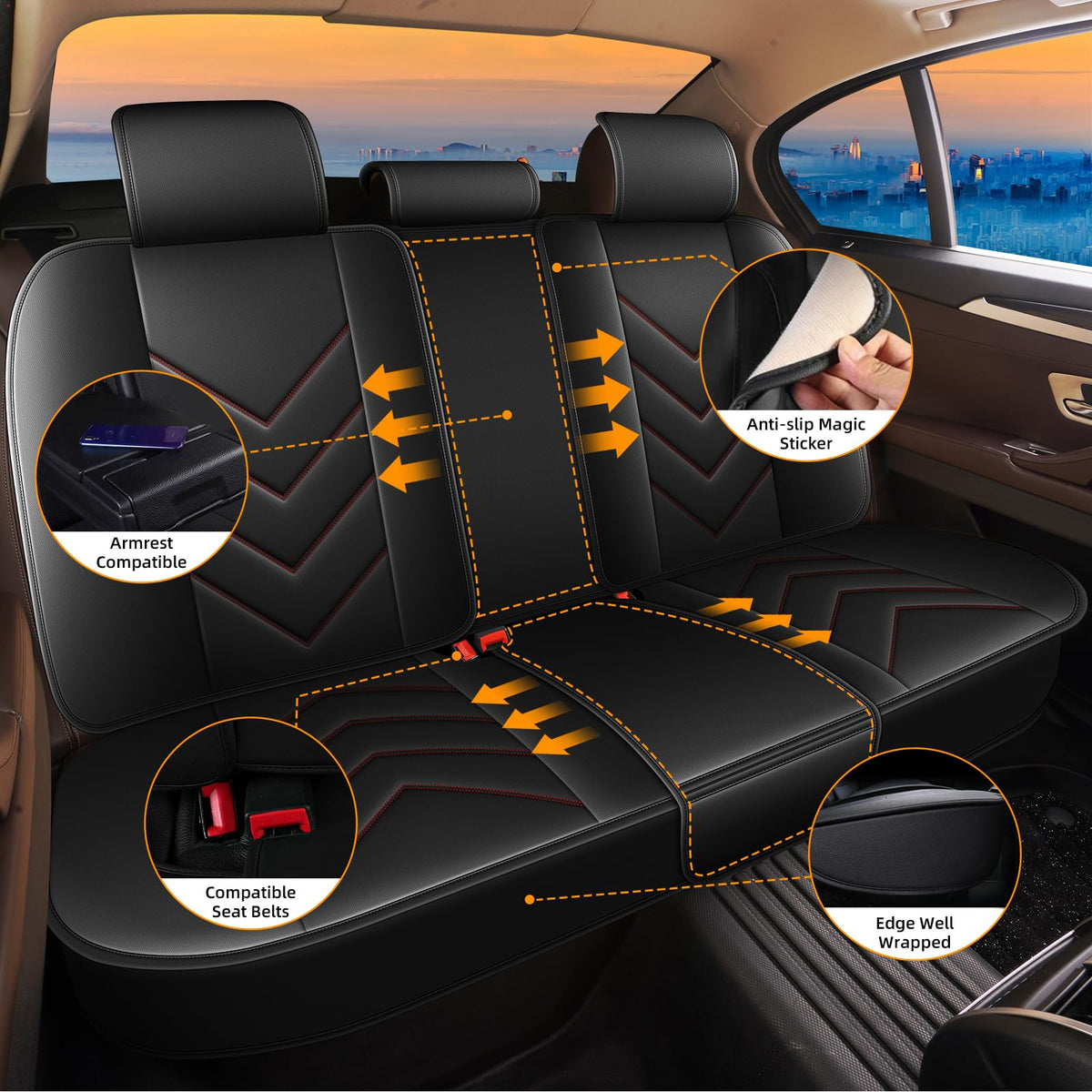 Waterproof Leather Full Set Car Seat Covers U863115