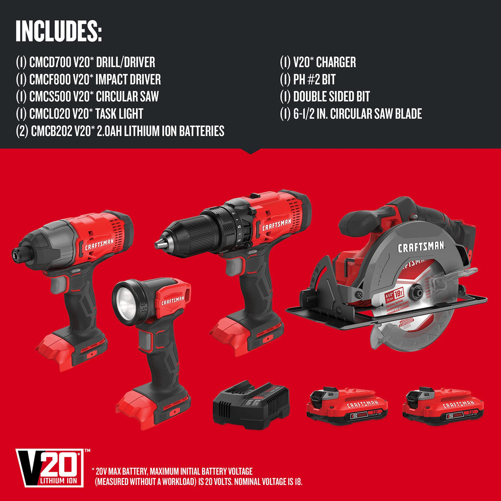 Cordless Power Tool Kit with Circular Saw Impact Driver Drill I220