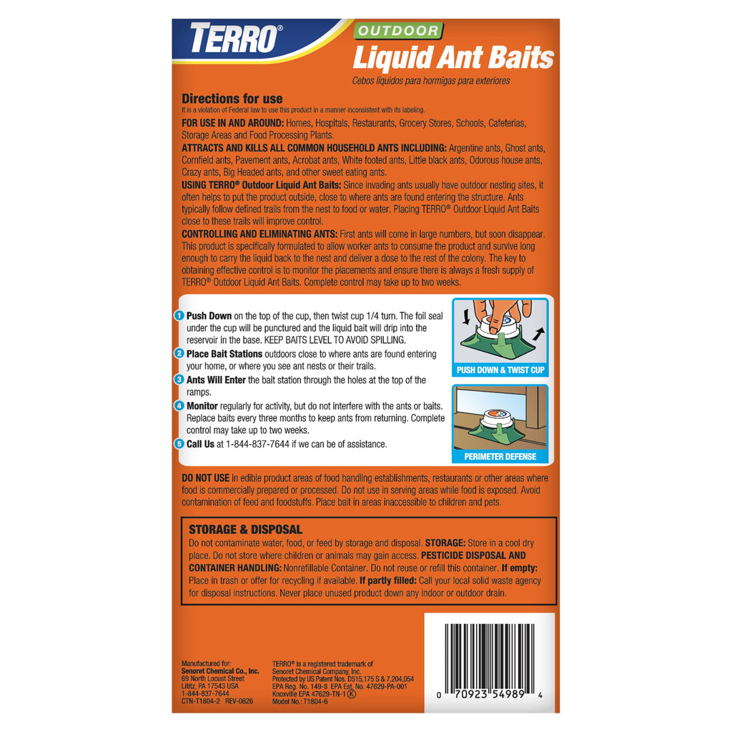 Outdoor Liquid Ant Bait Killer and Trap 8 Bait Stations Z95808