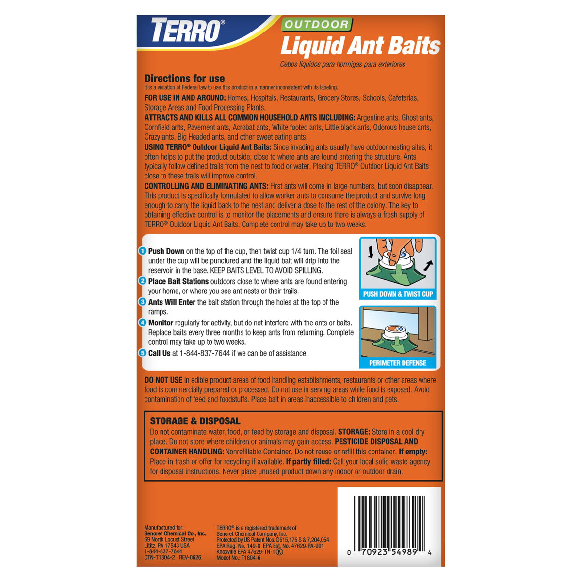 Outdoor Liquid Ant Bait Killer and Trap 8 Bait Stations Z95808